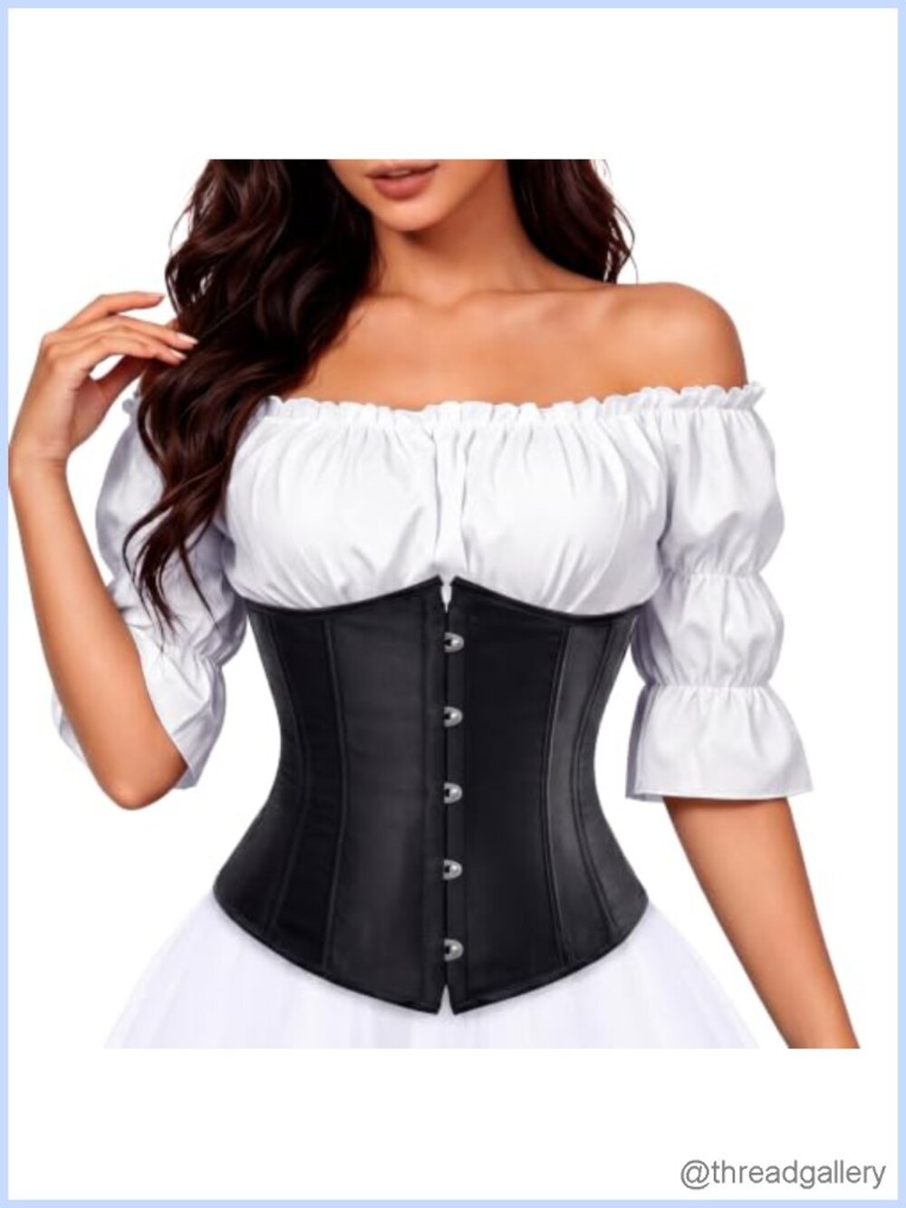 Underbust Corset Top Polyester Front Hook Lace-Up Renaissance Costume Bodice